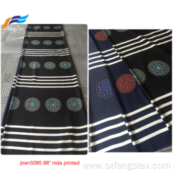 Customized 100% Polyester Nida Printing Digital Black Fabric